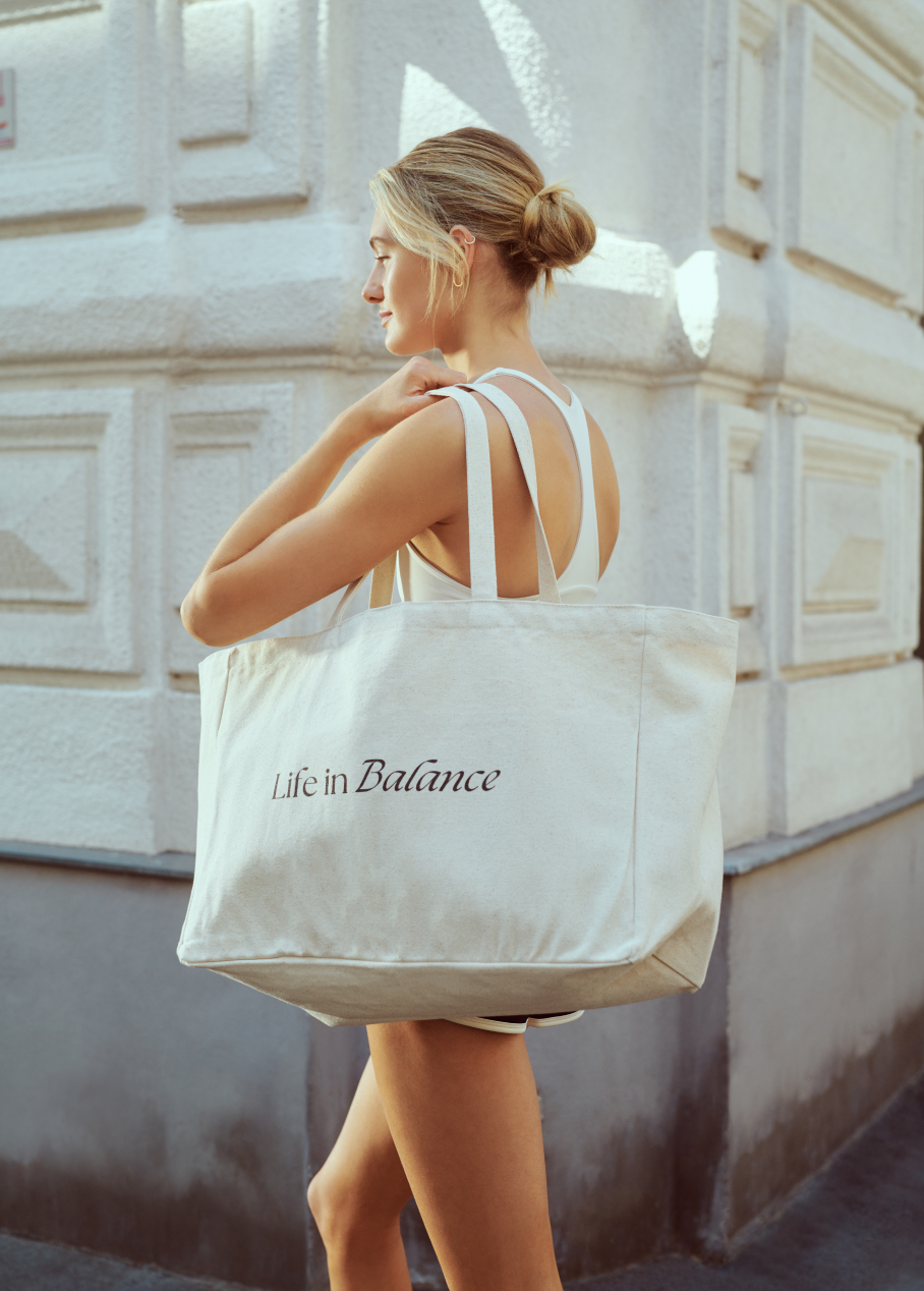 Life in Balance Extra Large Tote Bag in Cream