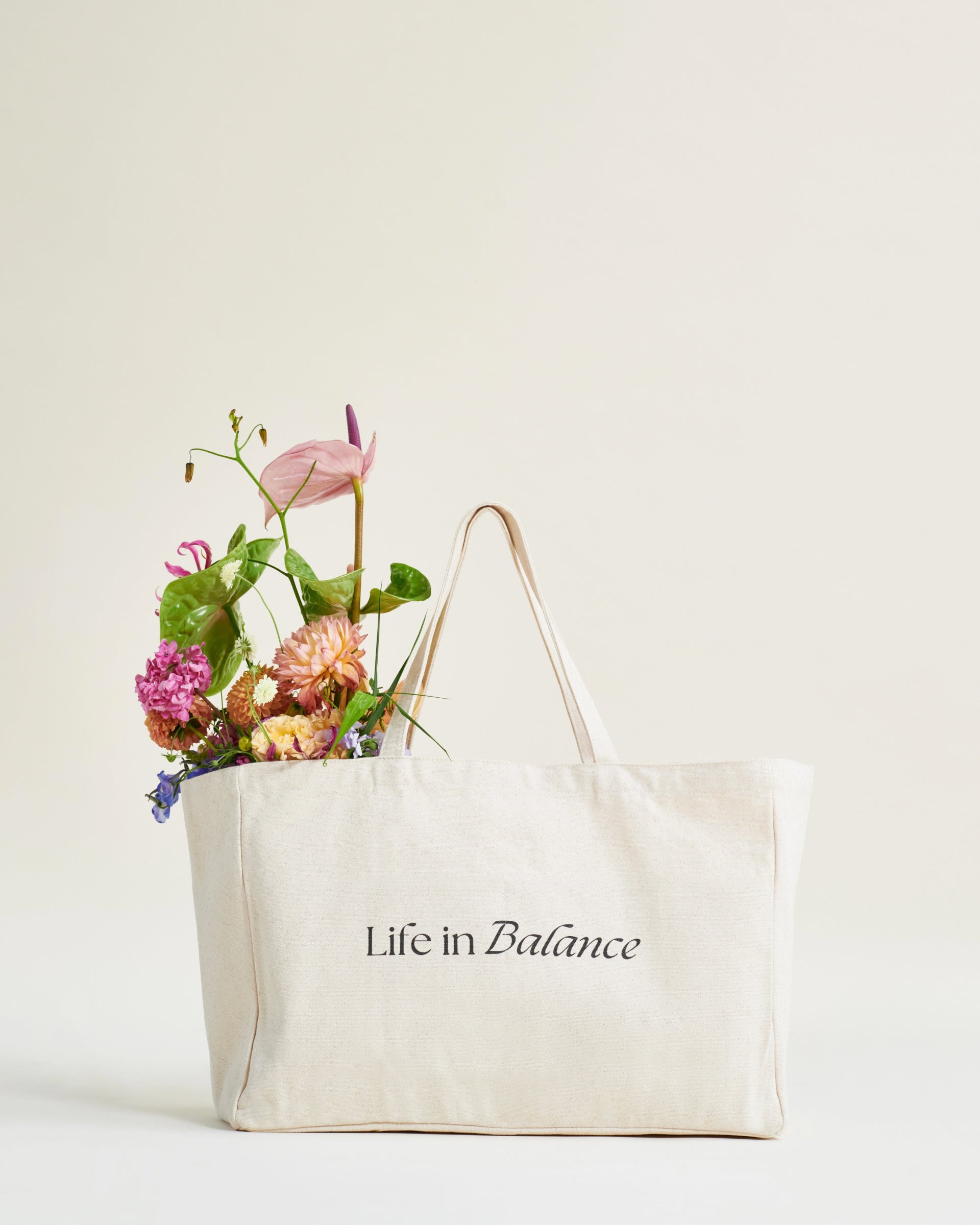 Life in Balance Extra Large Tote Bag in Cream